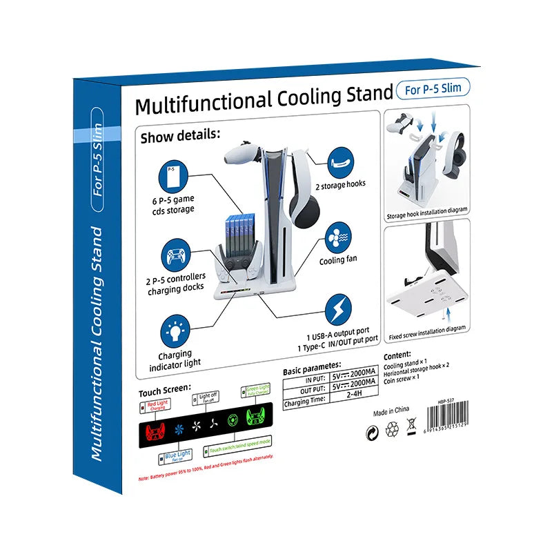 For PS5 Controller Charger With Game Console Accessories Cooling Stand Headset Holder Game For PS5 Slim Accessories