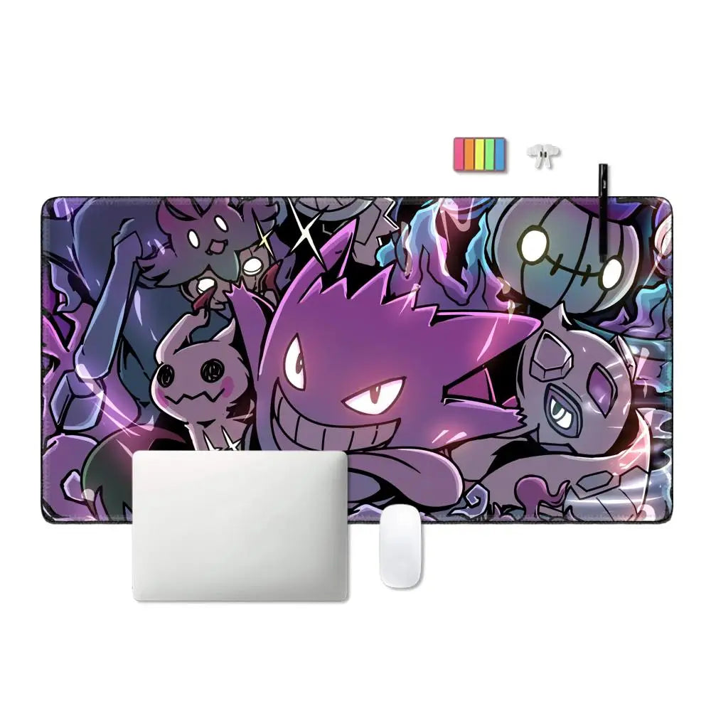 P-Pokemon-Gengar Grande Mousepad Large Gaming Mouse Pad LockEdge Thickened Computer Keyboard Table Desk Mat