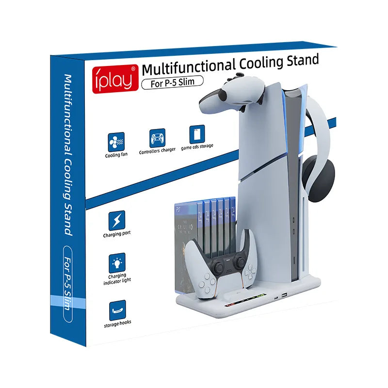 For PS5 Controller Charger With Game Console Accessories Cooling Stand Headset Holder Game For PS5 Slim Accessories