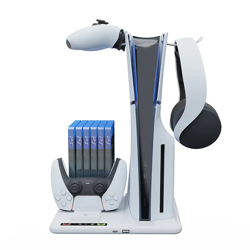 For PS5 Controller Charger With Game Console Accessories Cooling Stand Headset Holder Game For PS5 Slim Accessories